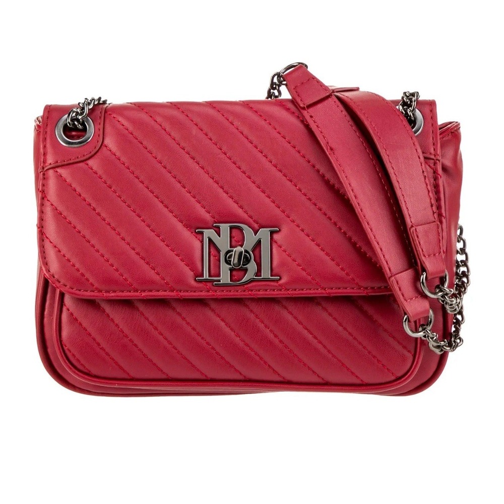 Badgley Mischka Red Vegan Quilted Turn Lock Crossbody Shoulder Bag NWT MSRP $129
